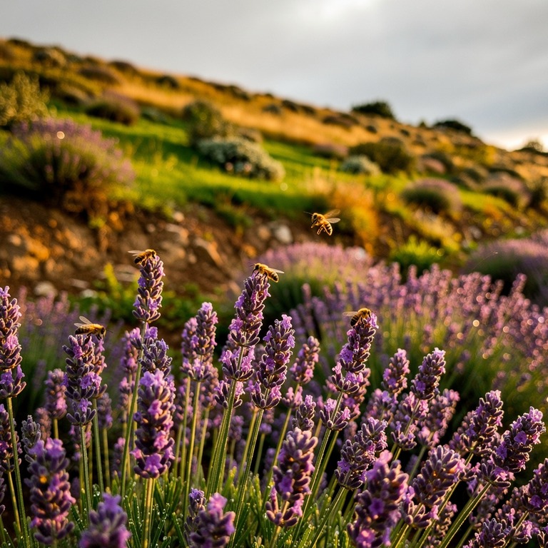 A rolling, sun-kissed hillside of lavender, with the soft pu... | ShopAyahuascaRetreats