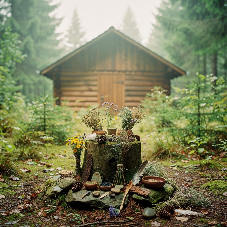A rustic, wooden cabin, nestled among the trees in a quiet f... | ShopAyahuascaRetreats