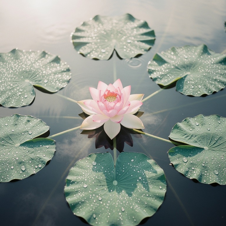 A solitary lotus flower blooms in a tranquil pond, its petal... | ShopAyahuascaRetreats