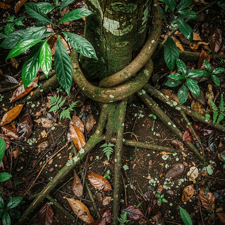 Ayahuasca vine wrapped around an old tree trunk, rainforest ... | ShopAyahuascaRetreats