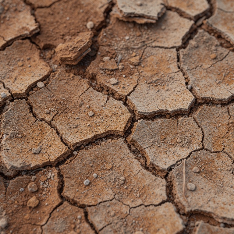 Cracked clay earth patterns, overhead macro | ShopAyahuascaRetreats