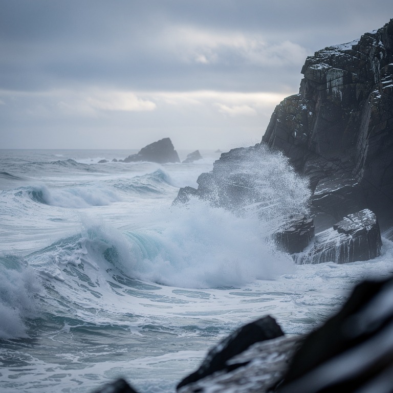 A majestic, stormy sea with powerful waves crashing against ... | ShopAyahuascaRetreats