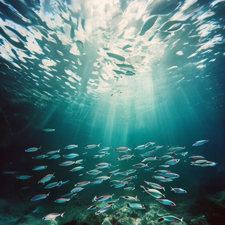 A school of iridescent fish swimming in synchronized pattern... | ShopAyahuascaRetreats