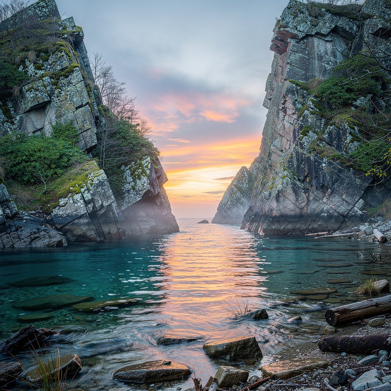 A tranquil, secluded cove with crystal-clear water, surround... | ShopAyahuascaRetreats