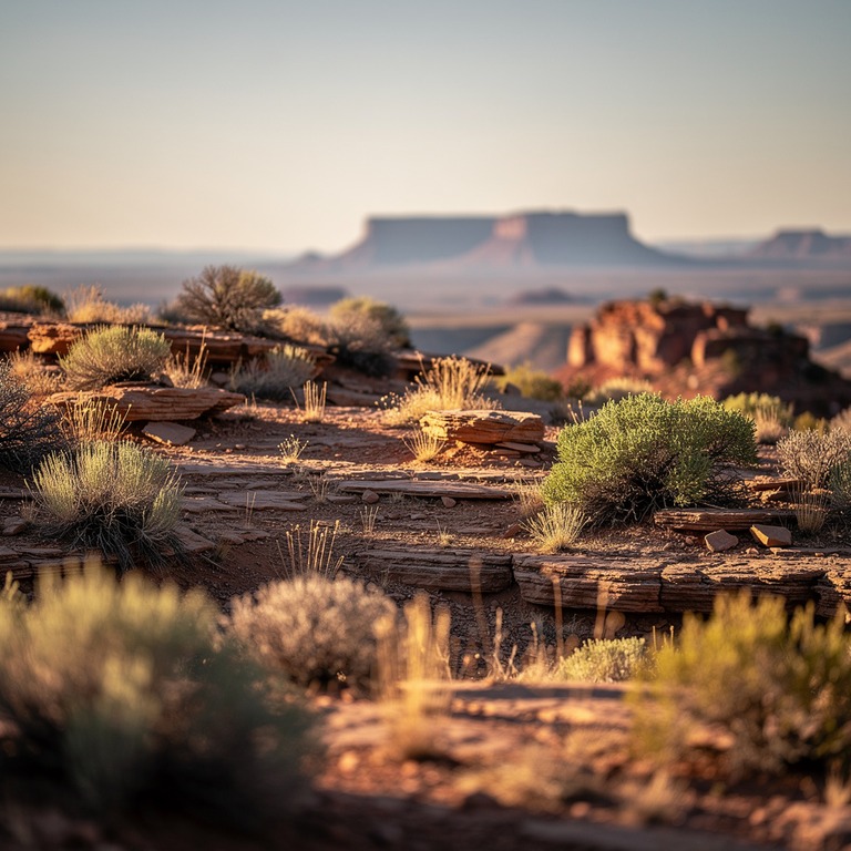 High desert mesa with long shadows at golden hour | ShopAyahuascaRetreats