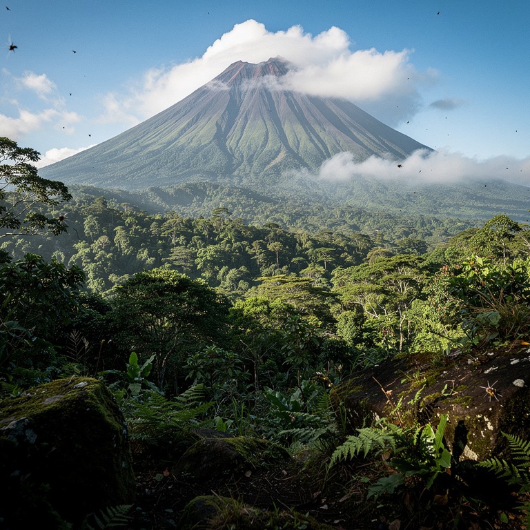 Volcano with rainforest blanketing its lower slopes | ShopAyahuascaRetreats