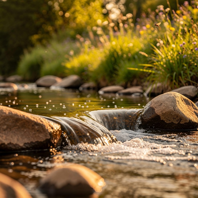 A gentle stream flows over smooth rocks, polishing their edg... | ShopAyahuascaRetreats