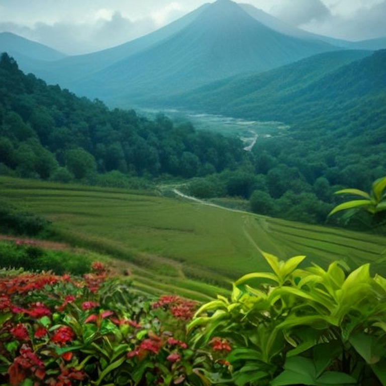 Tea plantation terraces with bright green new leaves, mounta... | ShopAyahuascaRetreats