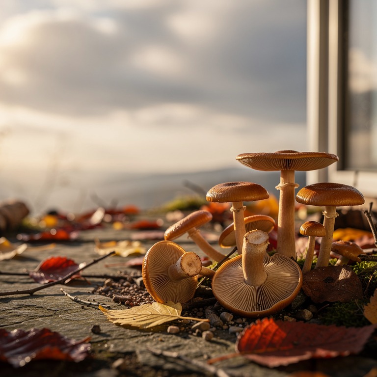 A still life of various mushroom species, including psilocyb... | ShopAyahuascaRetreats