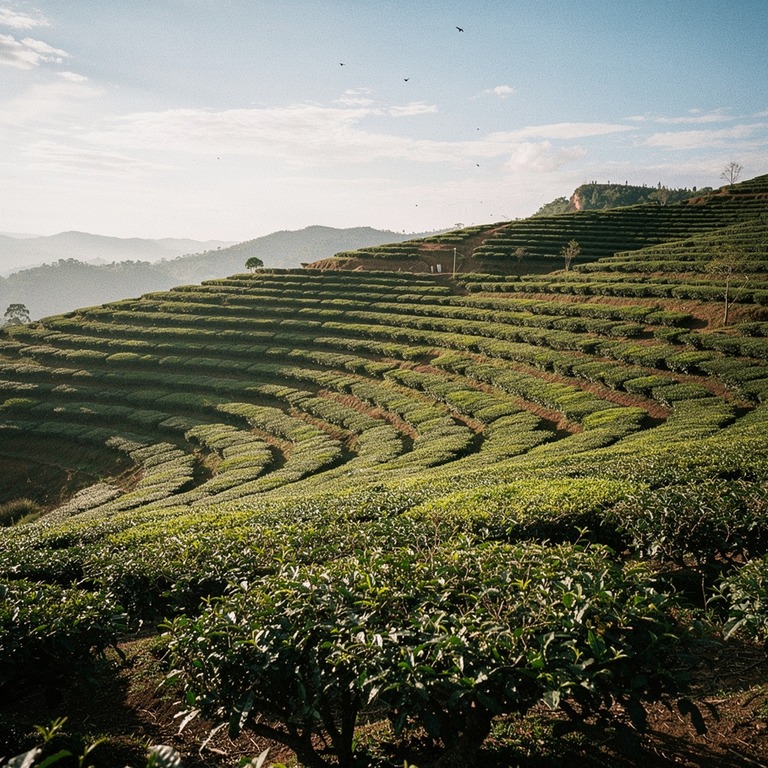 A sweeping, panoramic view of a terraced, hillside landscape... | ShopAyahuascaRetreats