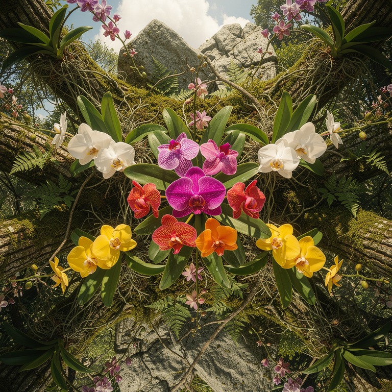 A vibrant and diverse orchid garden, with exotic flowers of ... | ShopAyahuascaRetreats