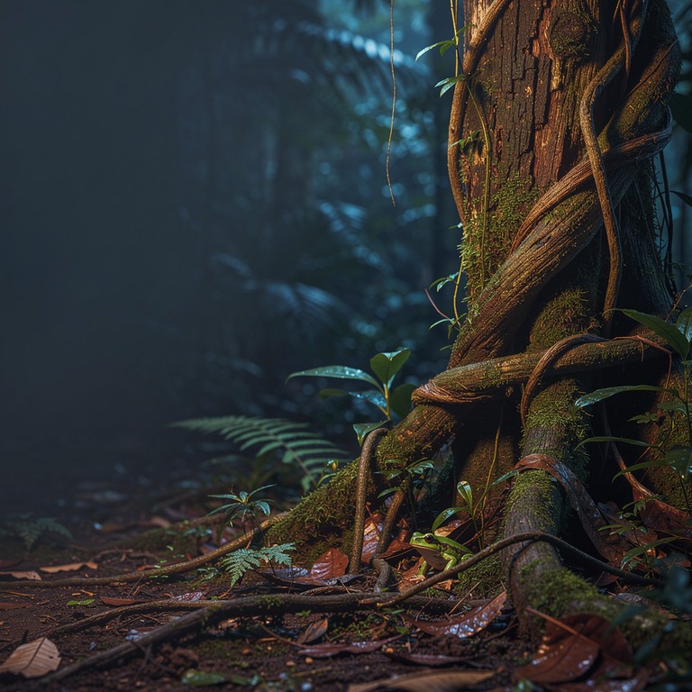 Ayahuasca vine wrapped around an old tree trunk, rainforest ... | ShopAyahuascaRetreats