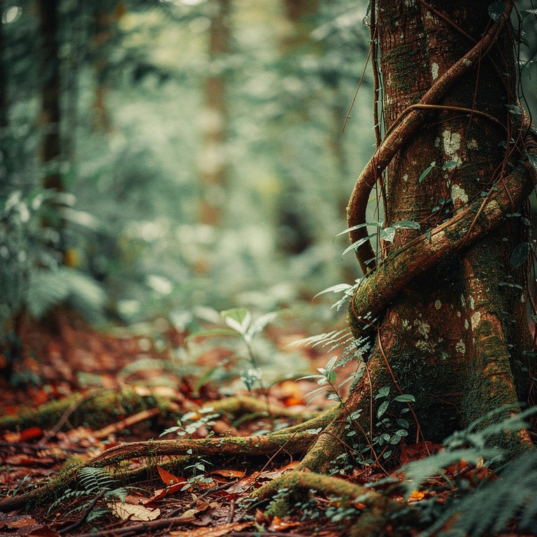 Ayahuasca vine wrapped around an old tree trunk, rainforest ... | ShopAyahuascaRetreats