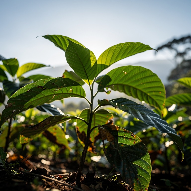 Coca plant leaves in bright morning sunshine, sharp green de... | ShopAyahuascaRetreats