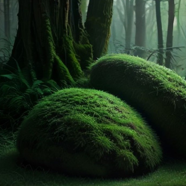 Macro detail of green moss carpet on a forest boulder | ShopAyahuascaRetreats