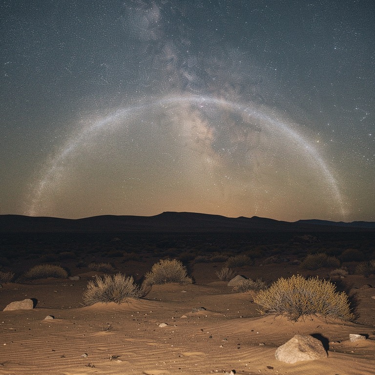 Milky Way arching over a dark desert horizon | ShopAyahuascaRetreats