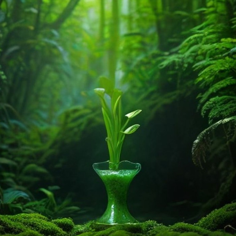 Pitcher plant nestled in moss, water collected inside the cu... | ShopAyahuascaRetreats