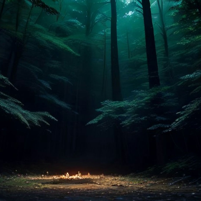 Swarm of fireflies in a dark forest clearing, long exposure | ShopAyahuascaRetreats
