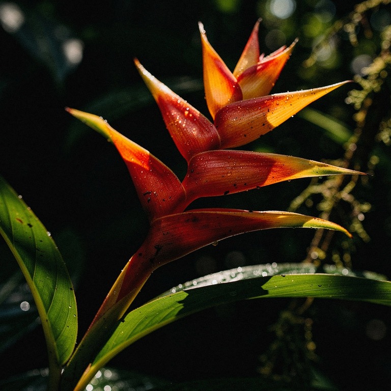 A close-up of a vibrant, tropical flower, such as an helicon... | ShopAyahuascaRetreats