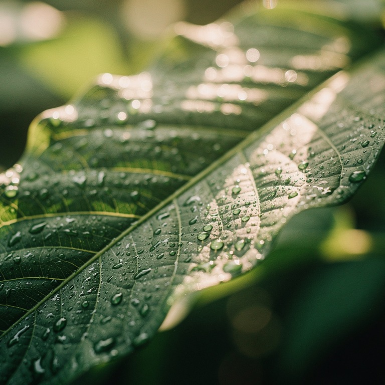 A lush, vibrant, tropical leaf, macro-photographed to reveal... | ShopAyahuascaRetreats