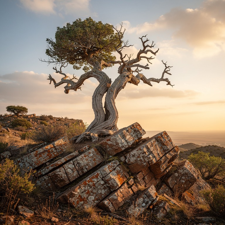 A solitary, ancient tree growing out of a rocky outcropping ... | ShopAyahuascaRetreats