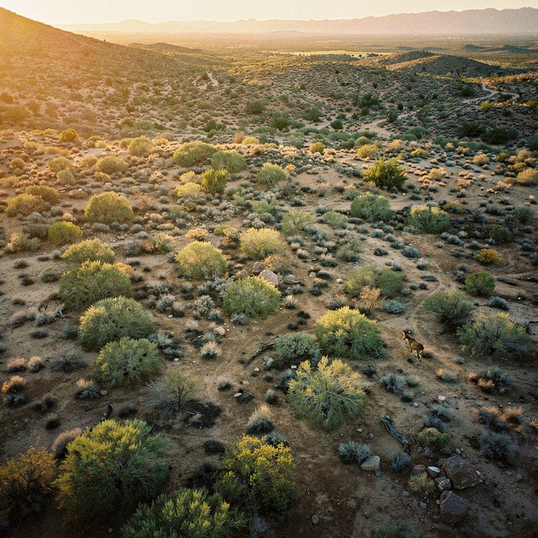 A Sonoran Desert sunrise casts a warm glow over a sprawling ... | ShopAyahuascaRetreats