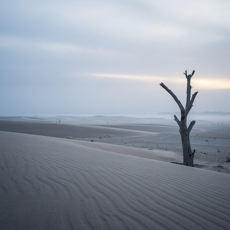 A vast, empty expanse of sandy dunes stretches towards the h... | ShopAyahuascaRetreats