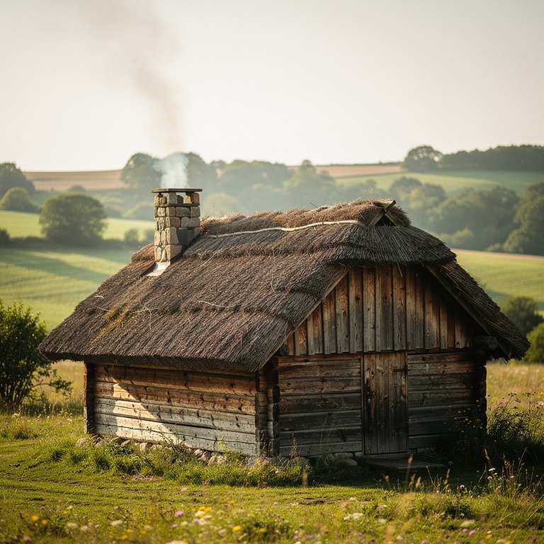 A wooden cabin nestled among the rolling pastures, with a th... | ShopAyahuascaRetreats