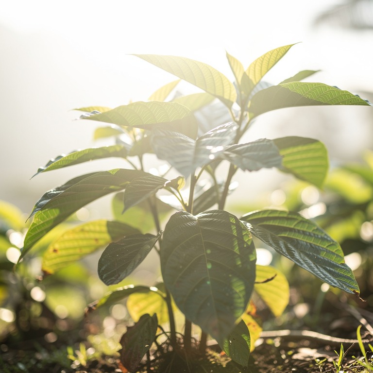 Coca plant leaves in bright morning sunshine, sharp green de... | ShopAyahuascaRetreats