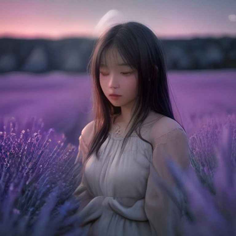Lavender field at dusk, rows fading into soft purple haze | ShopAyahuascaRetreats