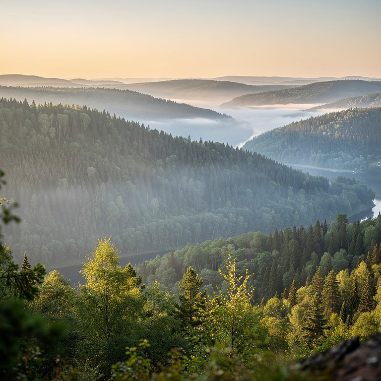 Layers of misty forested ridges fading into distance | ShopAyahuascaRetreats