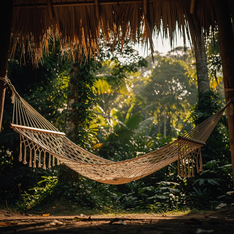Simple hammock under a thatched palapa, jungle behind | ShopAyahuascaRetreats