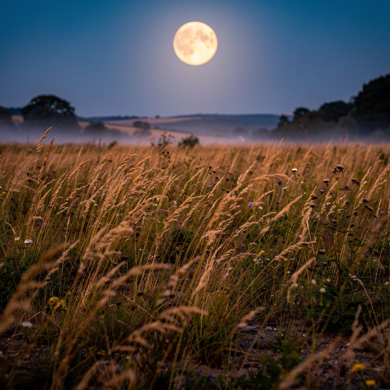 Under the soft, ethereal glow of a full moon, a vast, open f... | ShopAyahuascaRetreats