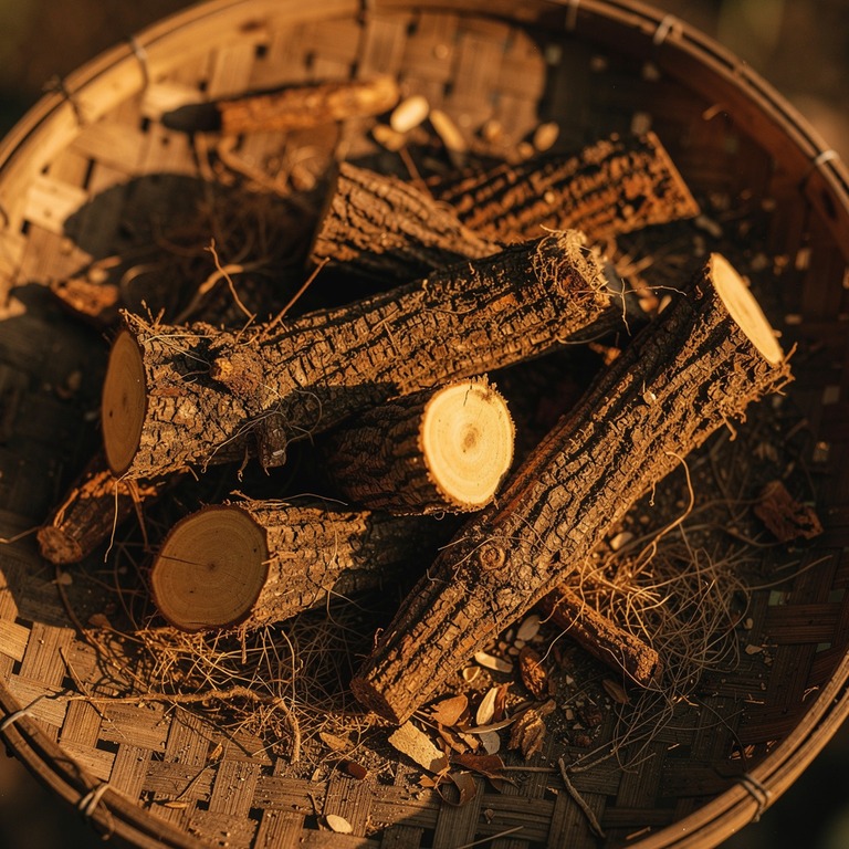 A close-up of the Tabernanthe iboga root on a woven basket, ... | ShopAyahuascaRetreats