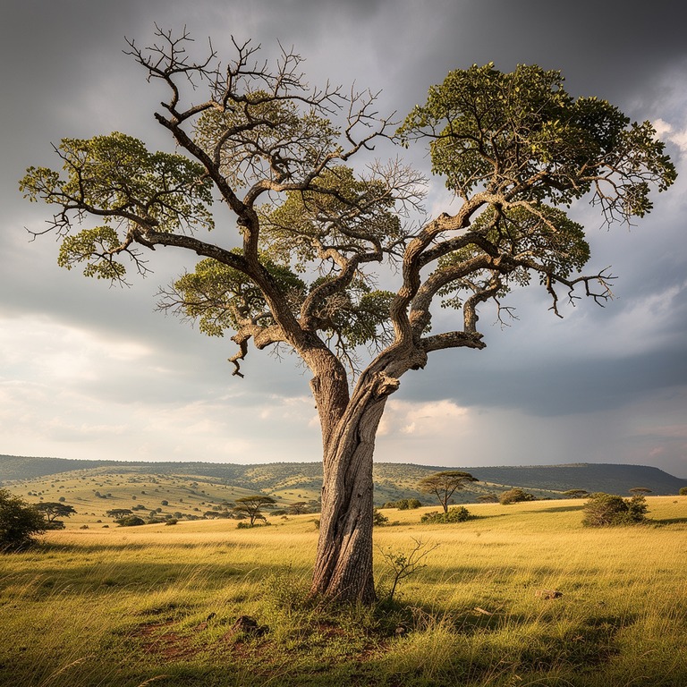 A solitary, ancient tree stands at the edge of a vast, rolli... | ShopAyahuascaRetreats