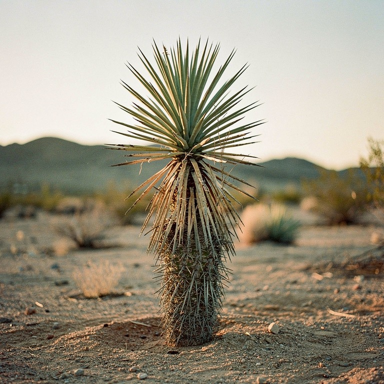 A solitary Sonoran Desert succulent stands tall in the warm,... | ShopAyahuascaRetreats