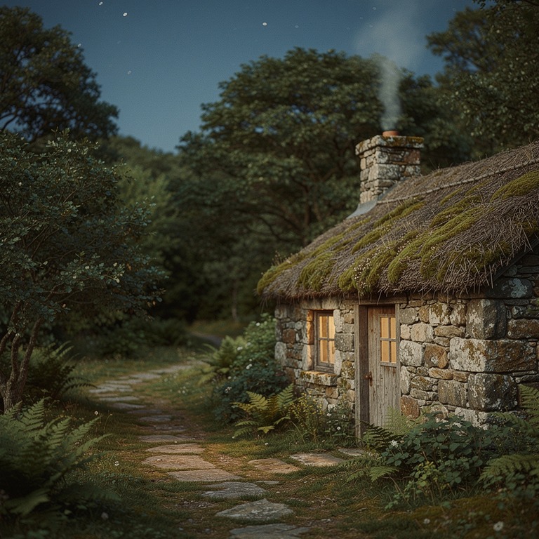 A tranquil stone cottage nestled among the trees, with a tha... | ShopAyahuascaRetreats