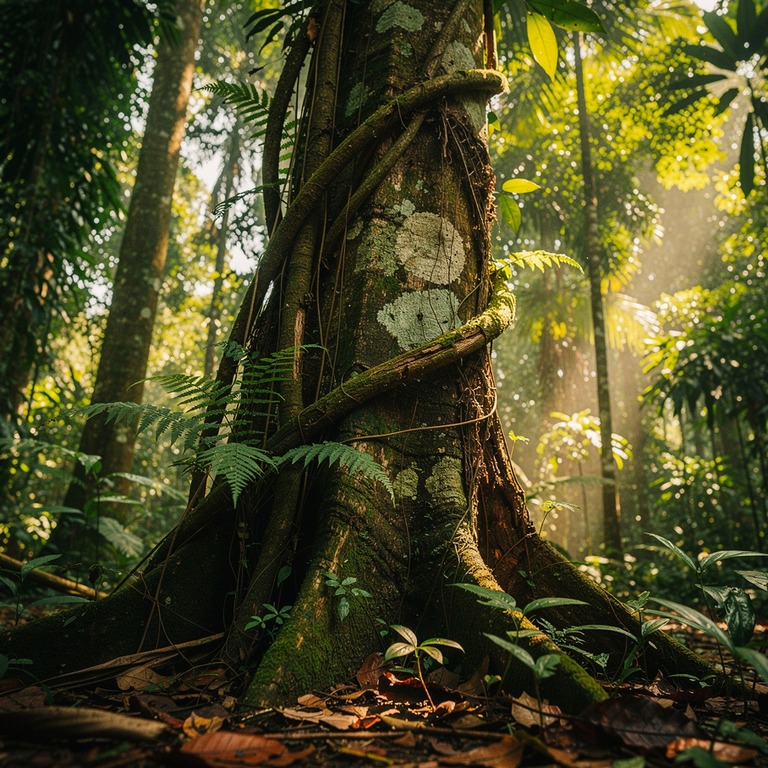 Ayahuasca vine wrapped around an old tree trunk, rainforest ... | ShopAyahuascaRetreats