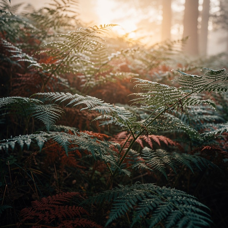 Bracken fern thicket in early morning mist | ShopAyahuascaRetreats
