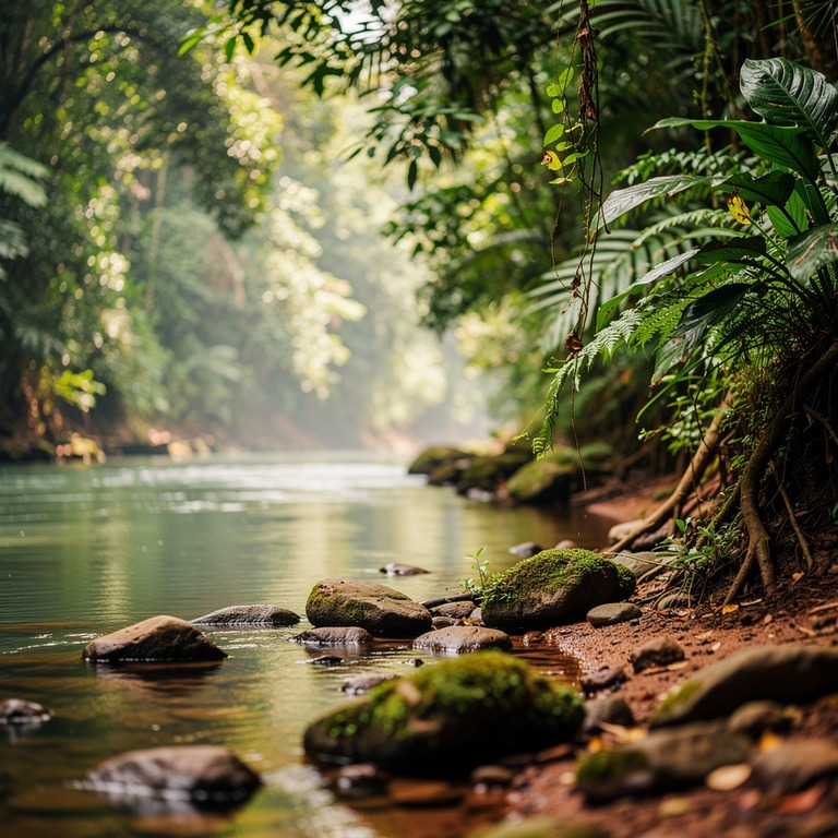 Slow-moving river curving through dense jungle canopy | ShopAyahuascaRetreats