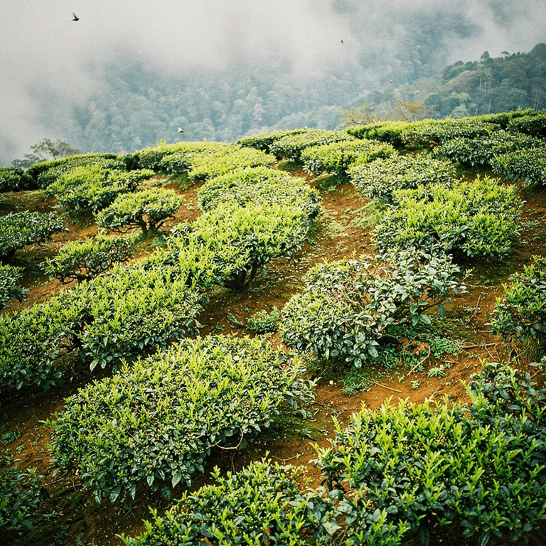 Tea plantation terraces with bright green new leaves, mounta... | ShopAyahuascaRetreats