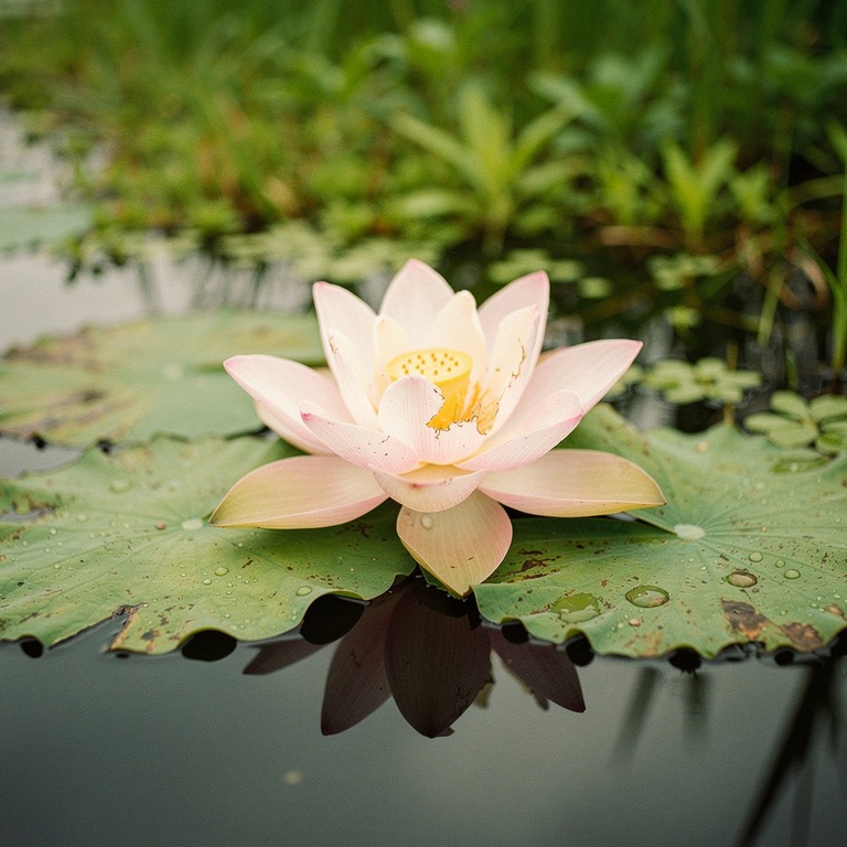A close-up of a lotus flower in full bloom, floating on the ... | ShopAyahuascaRetreats