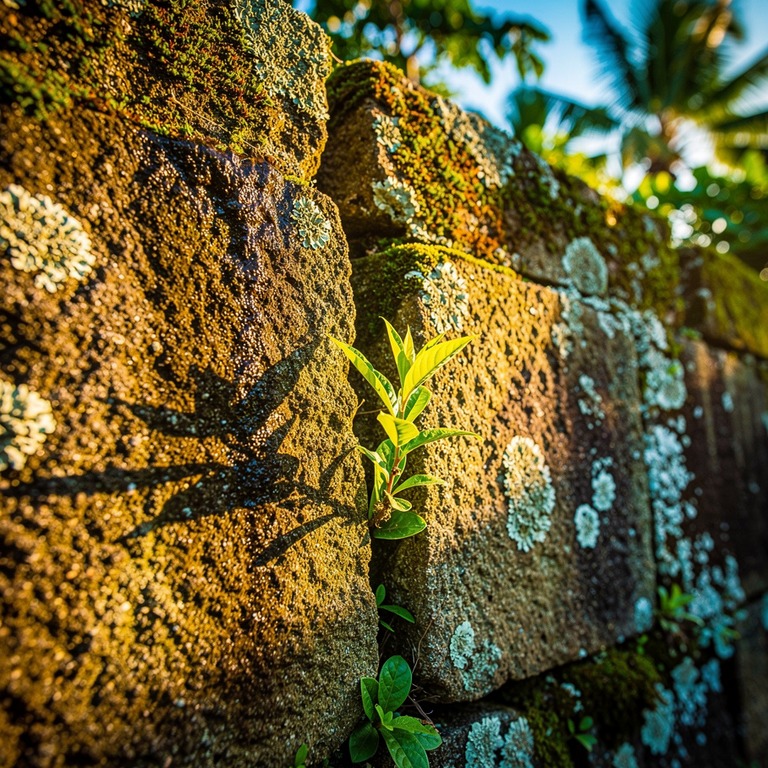 A delicate sprout pushing through a crack in a weathered sto... | ShopAyahuascaRetreats