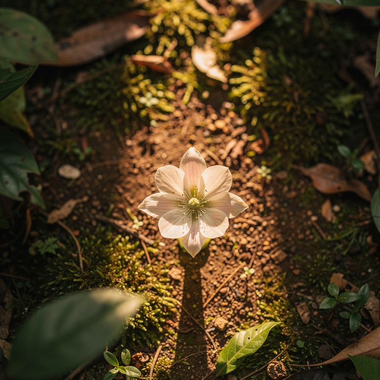 A macro shot of a single, delicate ayahuasca flower blooming... | ShopAyahuascaRetreats