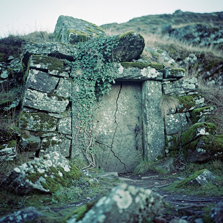 A majestic, ancient stone door lies covered in moss and lich... | ShopAyahuascaRetreats