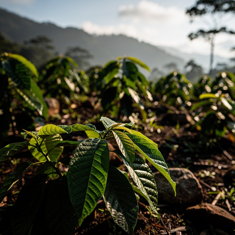 Coca plant leaves in bright morning sunshine, sharp green de... | ShopAyahuascaRetreats