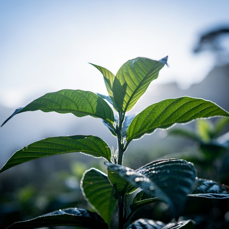 Coca plant leaves in bright morning sunshine, sharp green de... | ShopAyahuascaRetreats