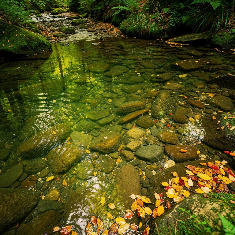 Crystal-clear forest pool with submerged stones and falling ... | ShopAyahuascaRetreats