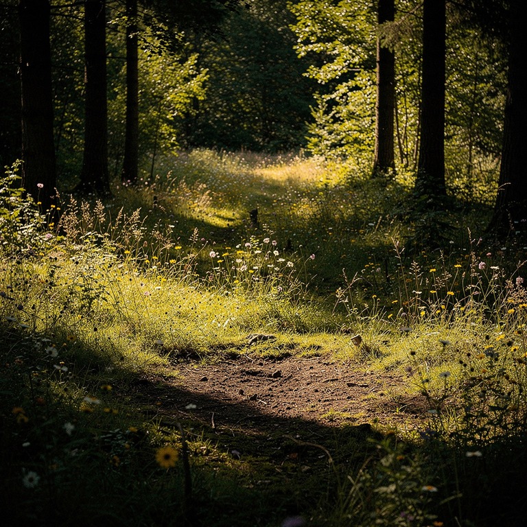 Forest clearing in late summer, wildflowers and tall grass | ShopAyahuascaRetreats
