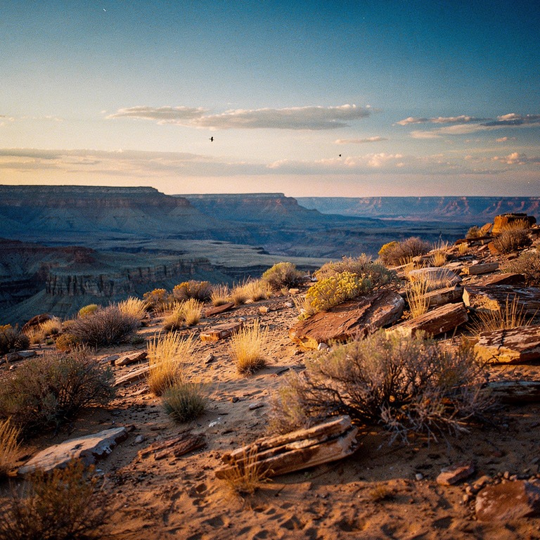 High desert mesa with long shadows at golden hour | ShopAyahuascaRetreats